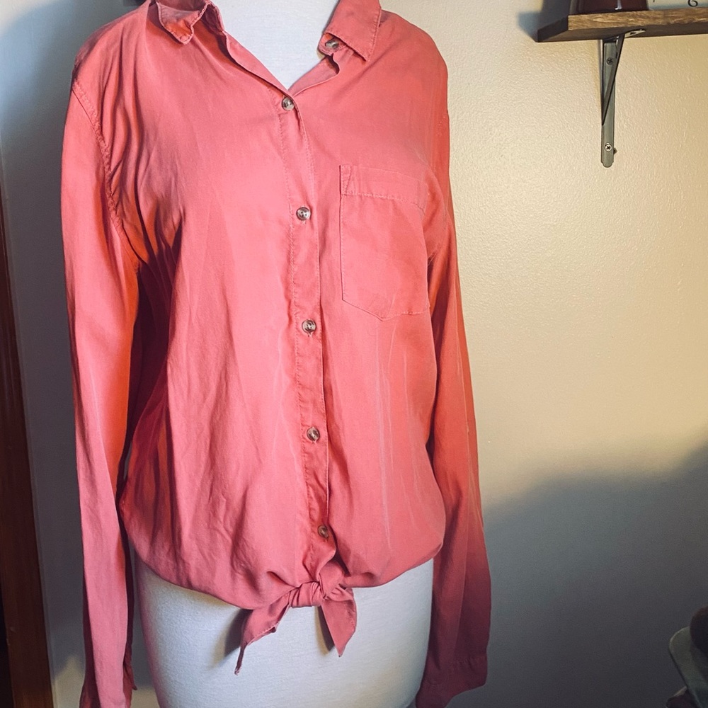 Cinnamon Colored Lightweight Collared Button Down… - image 1